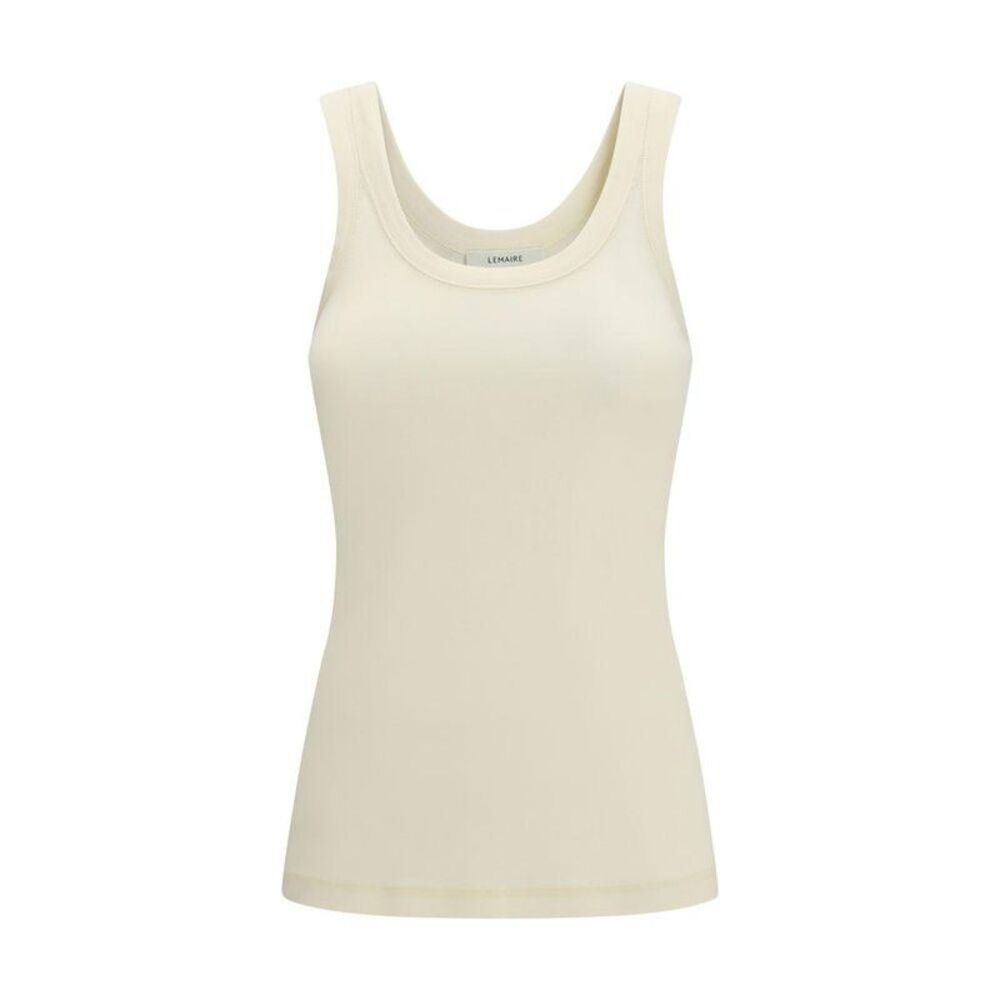 Lemaire Cotton Crew Neck Top with Long Sleeves Women Beige Clothing